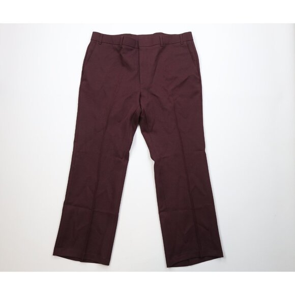 Vintage 70s Levis Mens 40x31 Knit Wide Leg Bell Bottoms Chino Pants Maroon USA